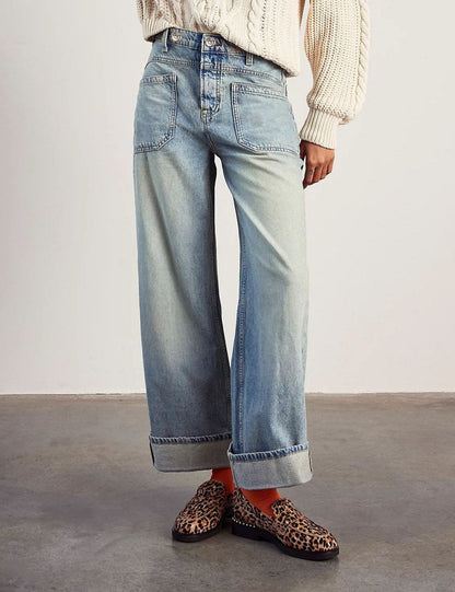 Washed Street Straight Leg Jeans