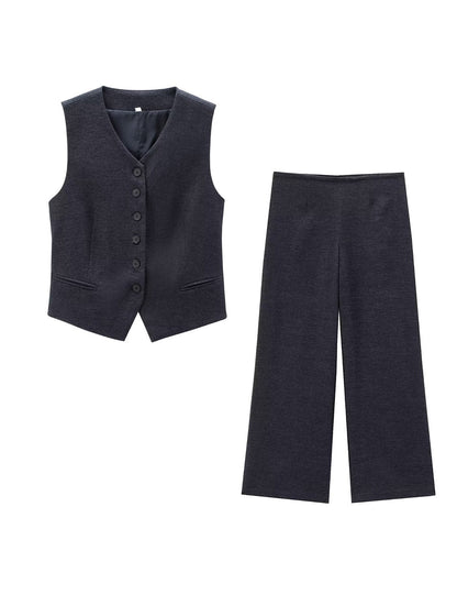 Retro Vest Top and Long Pants Sets