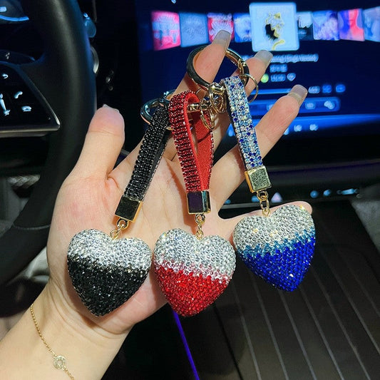 Full Diamond Heart Keychain Pendant