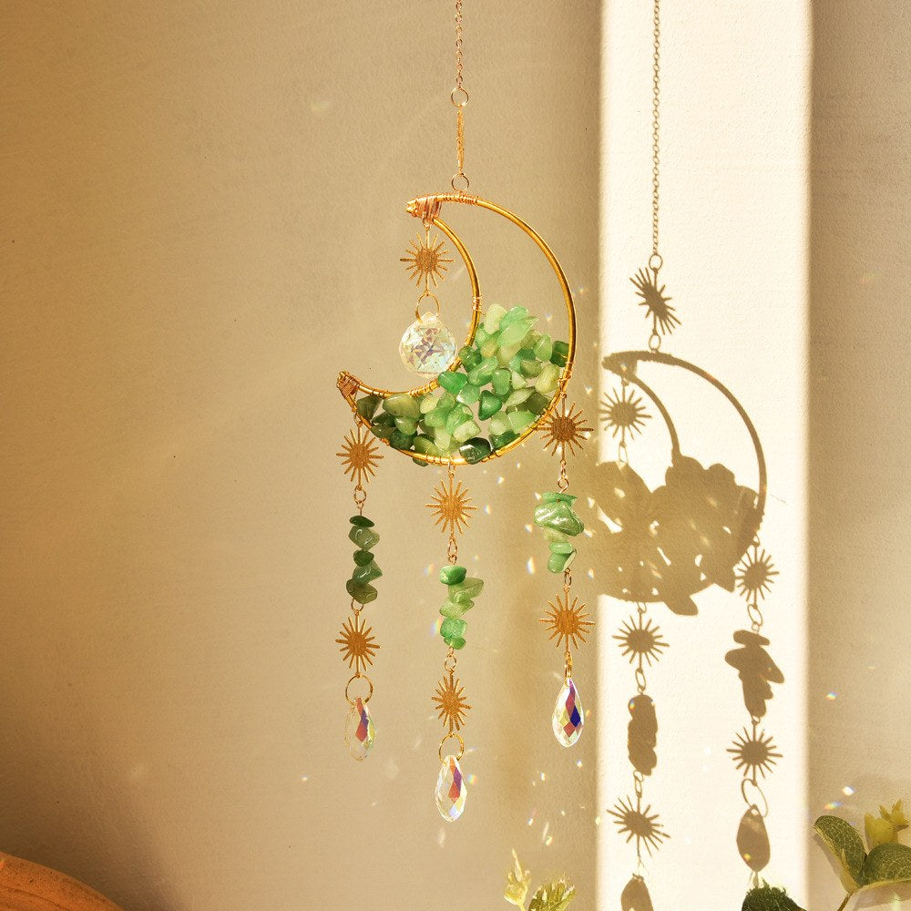 Colorful Stone Moon Crystal Home Hangings