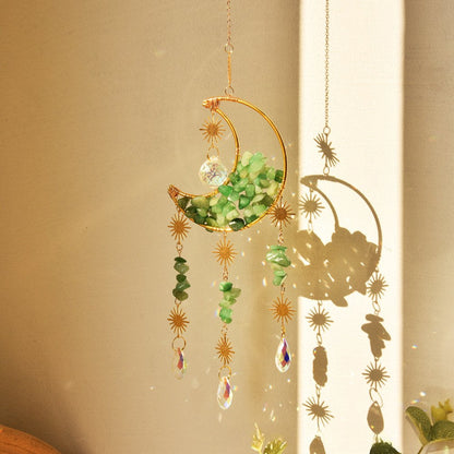 Colorful Stone Moon Crystal Home Hangings