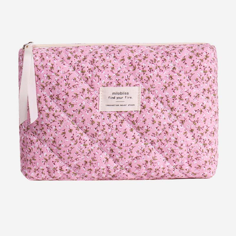 Cute Flower Print Portable Makeup Bag