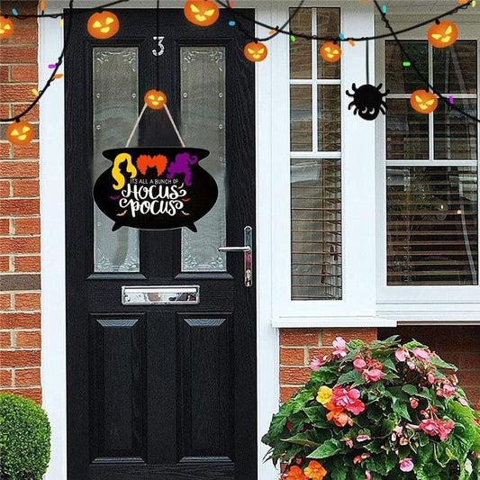 Halloween Wooden Door Sign Hanging Decoration