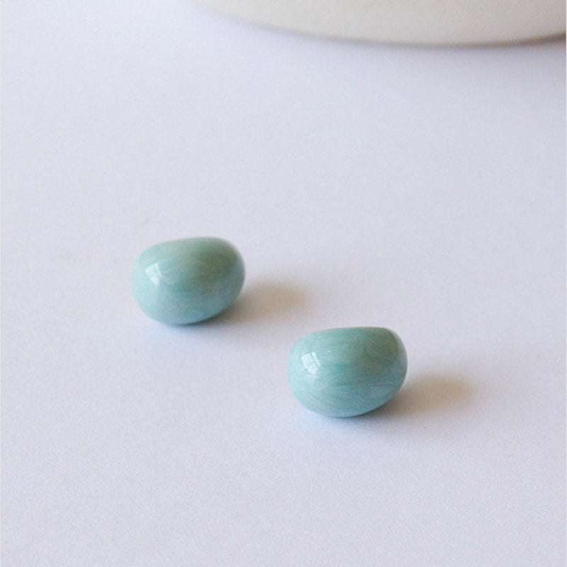 Cute Irregular Drip Glaze Geometric Stud Earrings