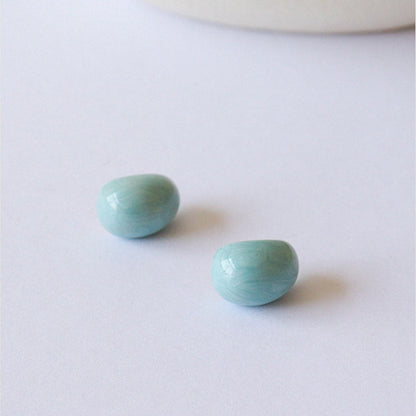 Cute Irregular Drip Glaze Geometric Stud Earrings