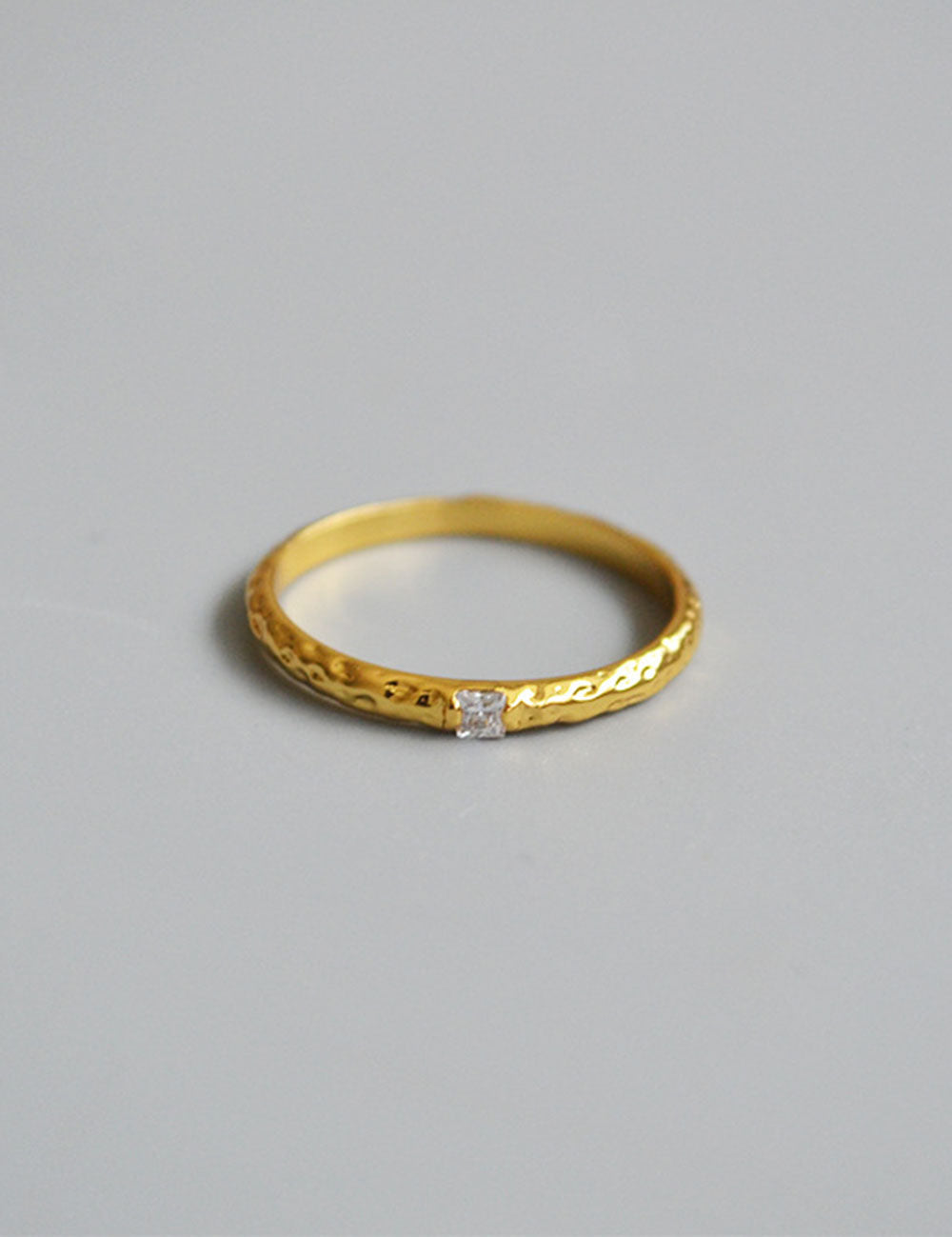 Vintage Gold Plated Rhinestone Thin Ring