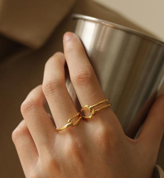 Minimalist Knot Adjustable Open Ring