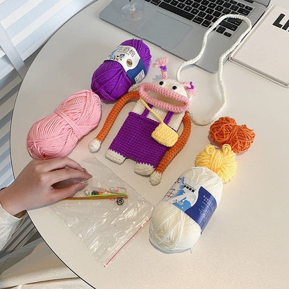 Cute Cartoon Knitted Crossbody Bag