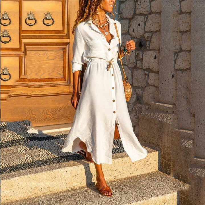 White Long Sleeve Dress