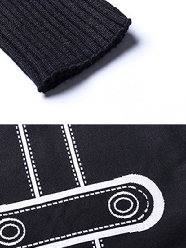 Original Print Irregularity Knitting Sweater