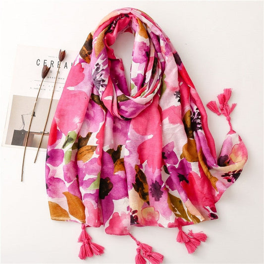 Colorful Cotton Linen Vacation Beach Scarf