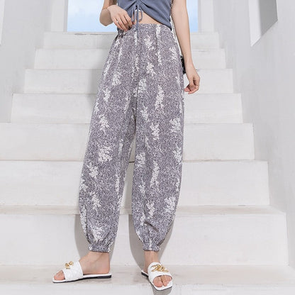 Elastic Waist Printed Baggy Harem Pants