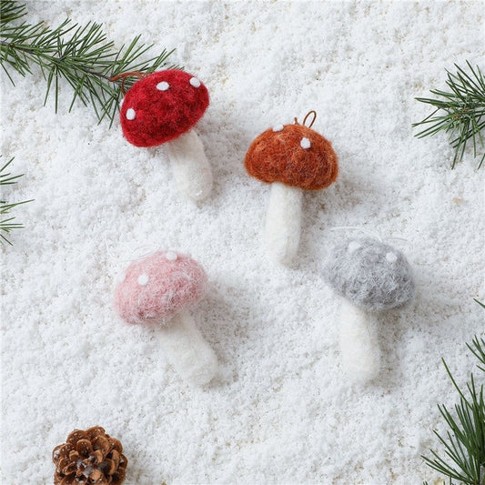 Christmas Fluffy Mushroom Ornament