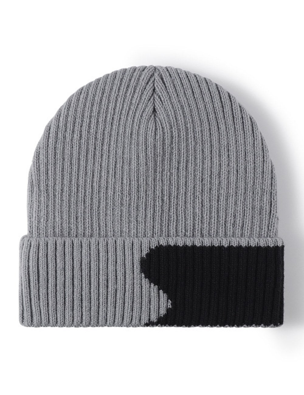 Spliced Color Knit Hat Padded Beanie