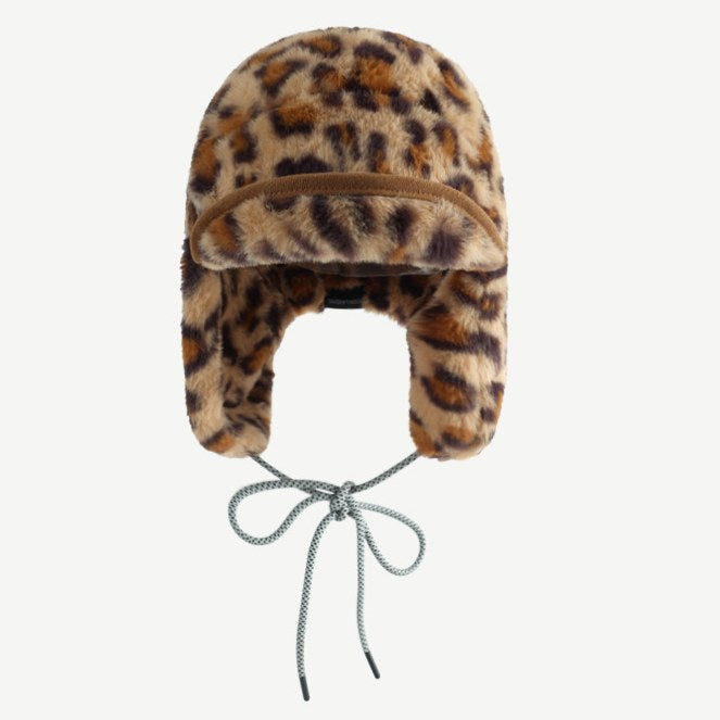 Leopard Print Plushed Warm Hat