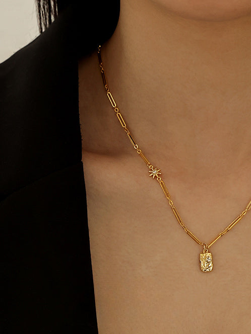 Vintage  Diamond Square Necklace