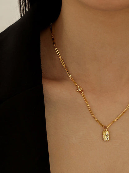 Vintage  Diamond Square Necklace