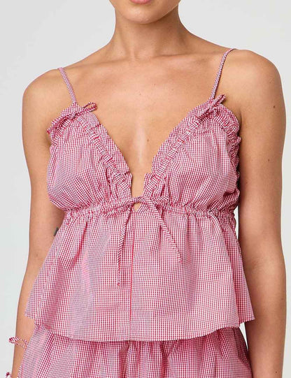 Solid Color V-Neck Spaghetti Strap Vest