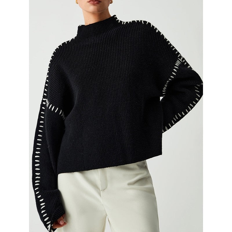 Stylish Long Sleeve Parisian Round-Neck Knitwear