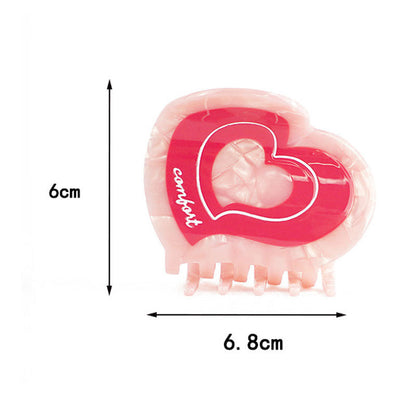 Color Block Heart Acetate Hair Claw