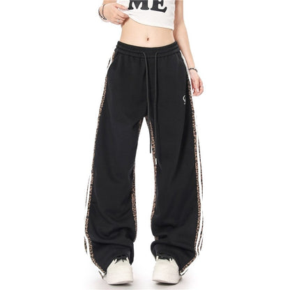 Leopard Print Patchwork Heavyweight Sweatpants