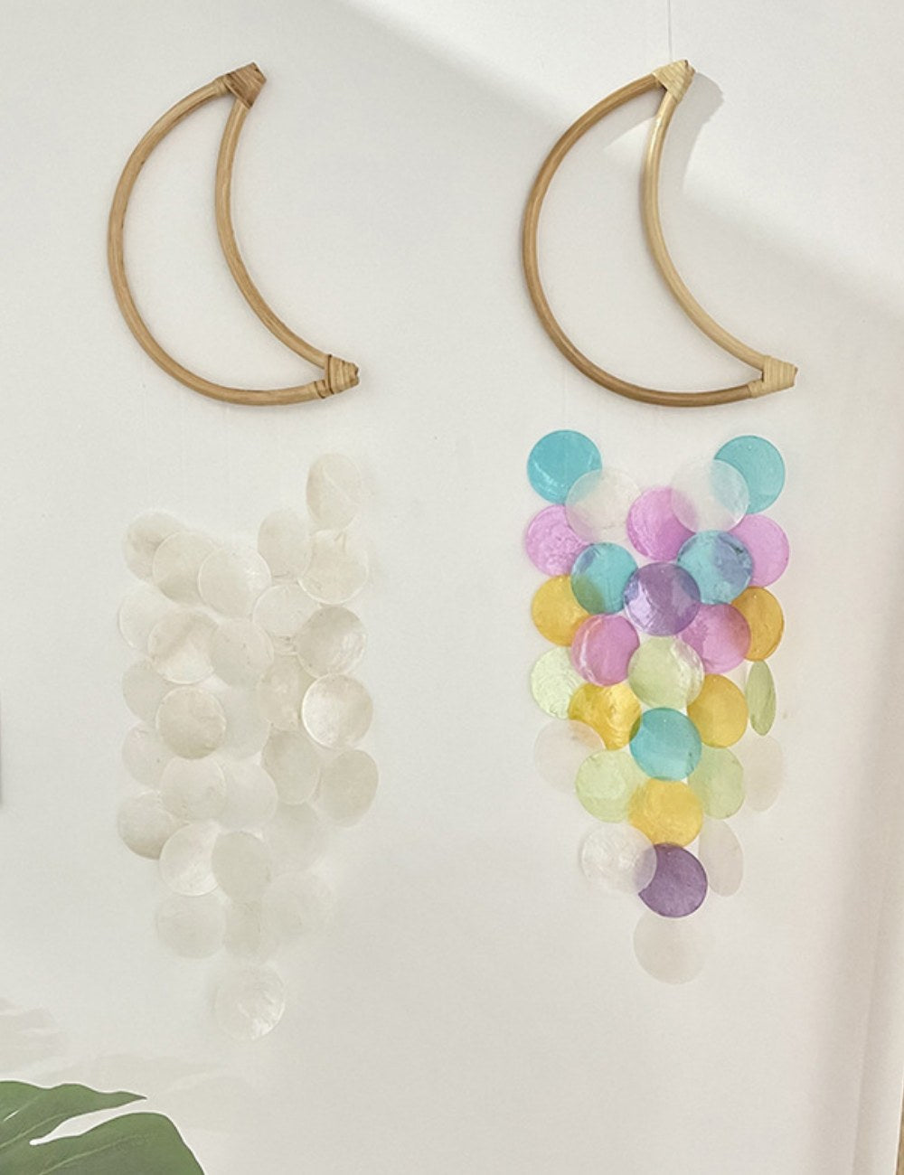 2+Wooden Moon Shell Hangings