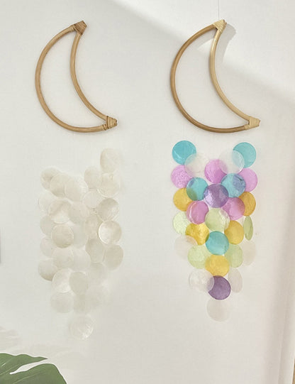 2+Wooden Moon Shell Hangings
