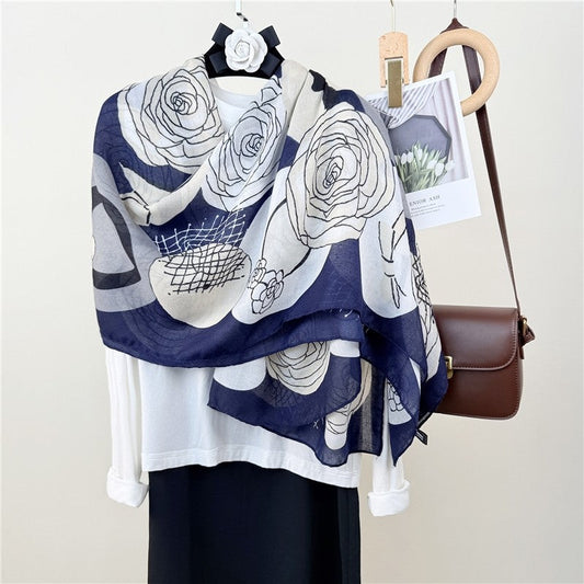 Printed Pattern Long Warm Scarf