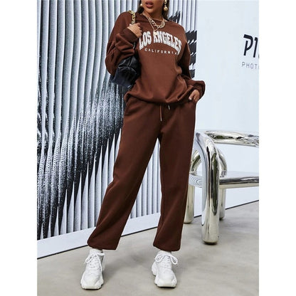 Long Sleeve Round Neck Sweater Printed Suit