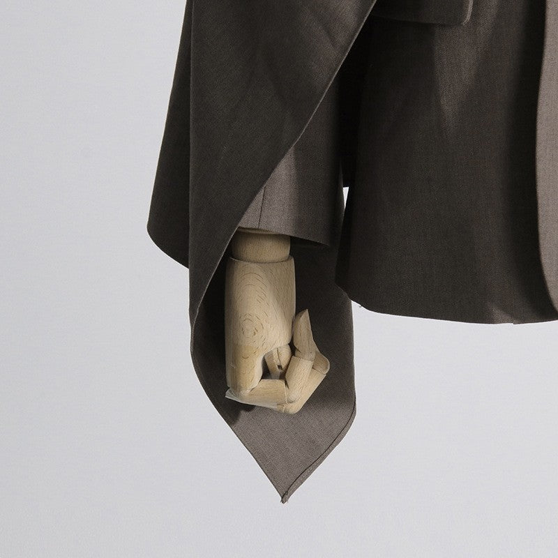 Solid Color Long Sleeve Lapel Hollow Blazer Outerwear