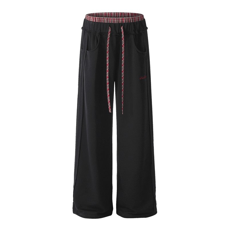 High Street Drop Crotch Sweatpants Color Block