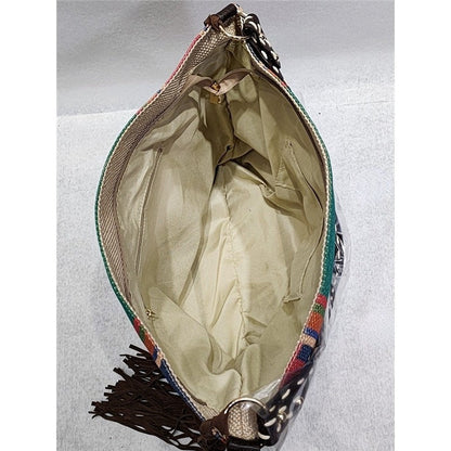 Ethnic Pattern Tassel Shoulder Bag