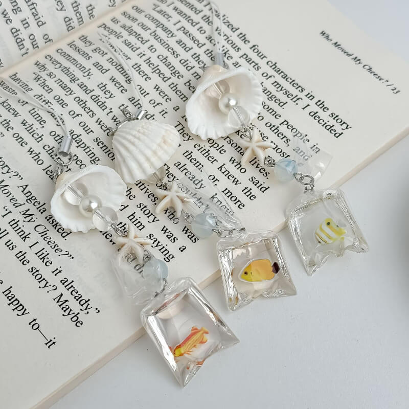 Cute Seashell Fish Keychain Bag Charm