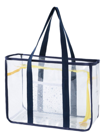 Multicolor Clear PVC Nylon Large Capacity Zip Tote Bag