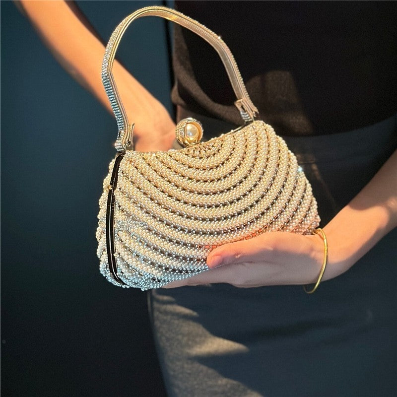 Diamond Pearl Evening Clutch Bag