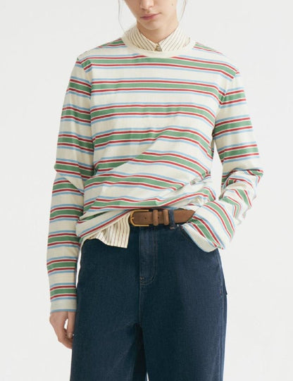 Casual Loose Striped Pullover T-Shirt