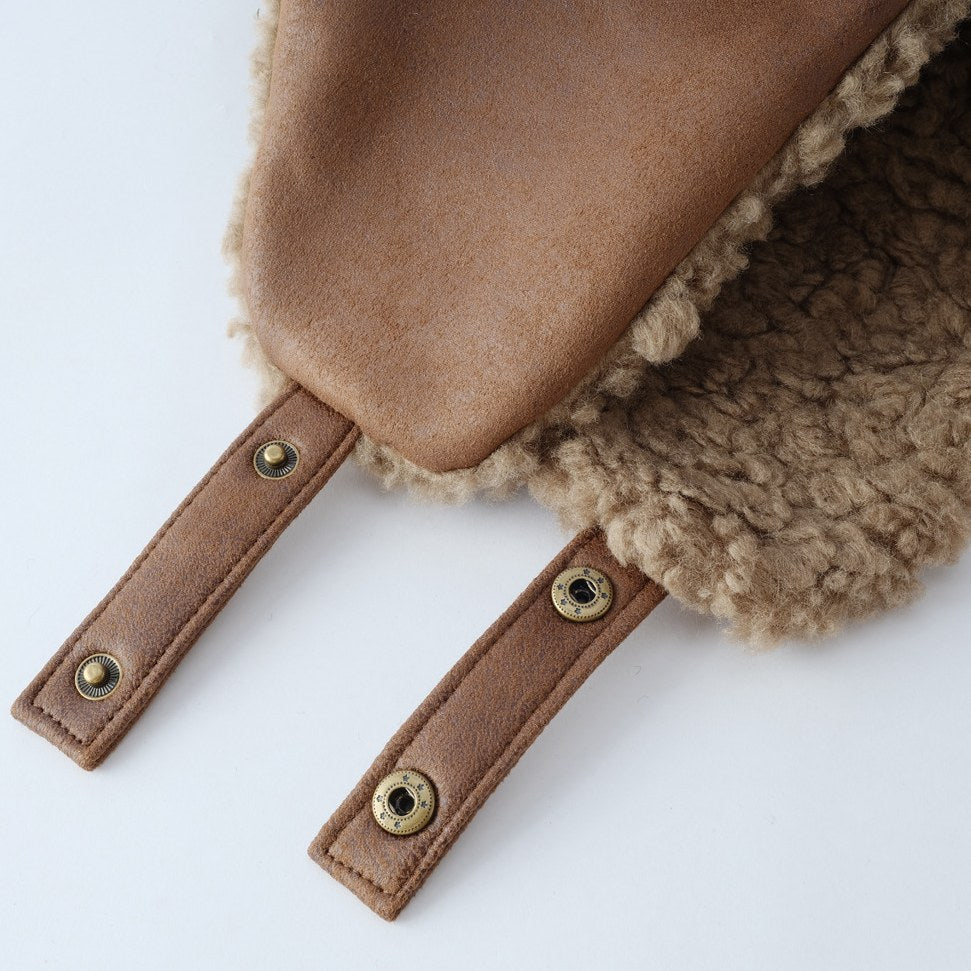 Vintage Distressed Leather Teddy Hat