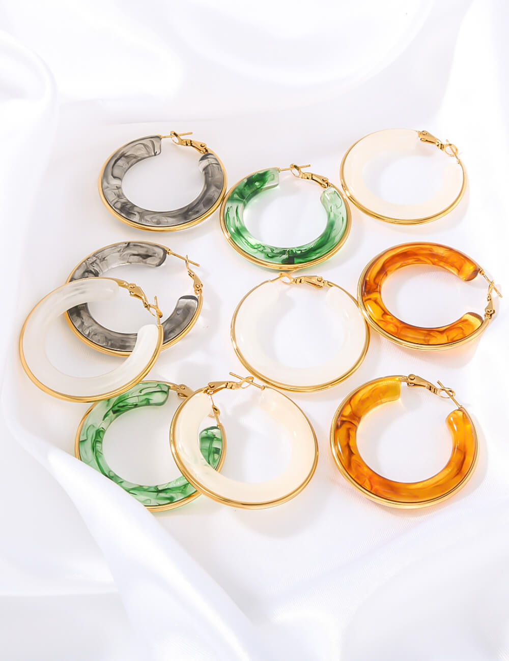 Vintage Acrylic Geometric Hoop Earrings