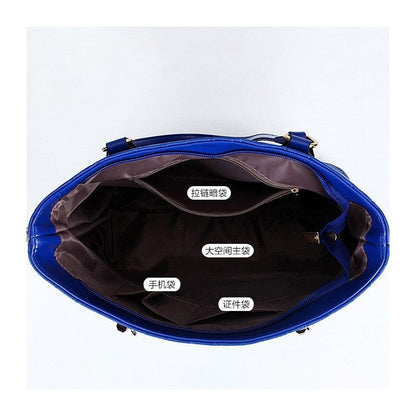 6-Piece Solid Color Embossed Handbag Set