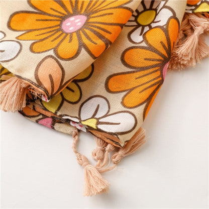 Tropical Plant Floral Contrast Color Scarf