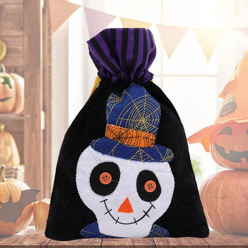 Kids Cute Cartoon Drawstring Halloween Party Candy Bag
