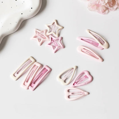 Pink Simple Star Love Hair Clips