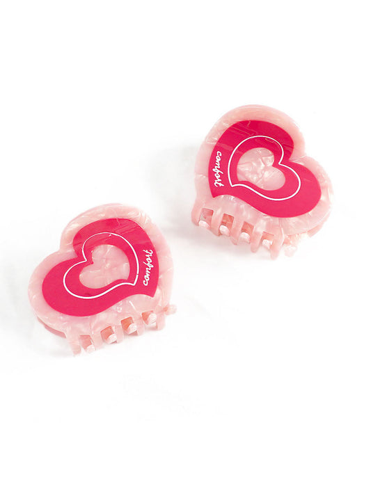 Color Block Heart Acetate Hair Claw