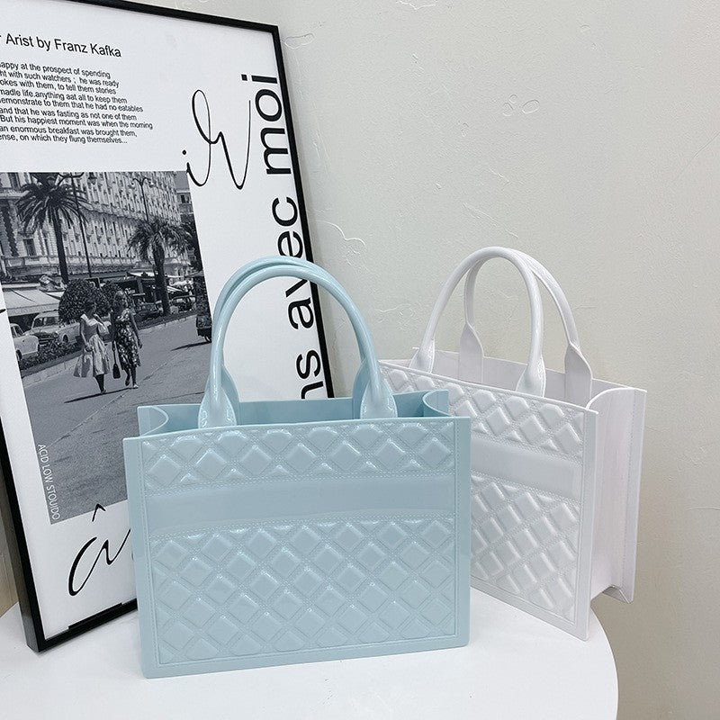 Large Capacity Solid Color Tote Handbag