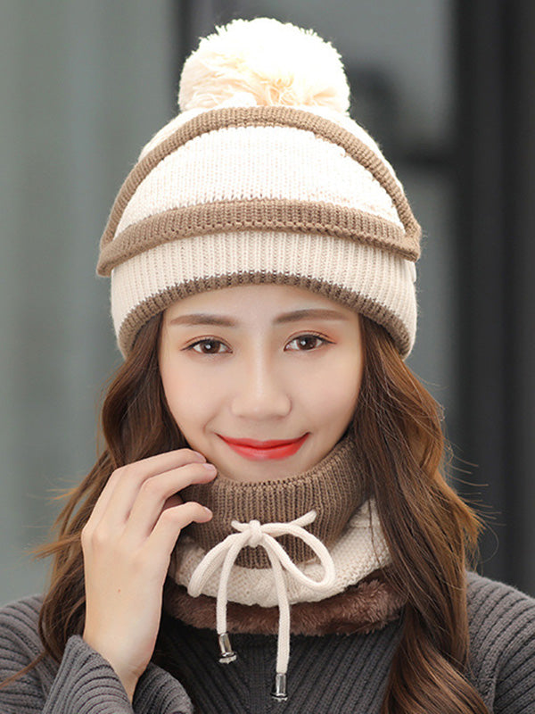 Personality Warm Knitting Hat+Scarf+Mask Set