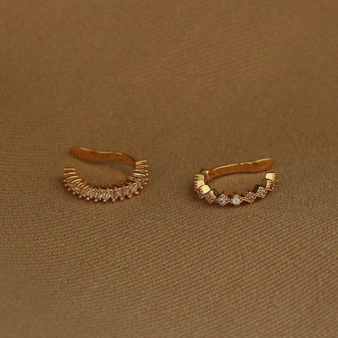 Geometric Diamond Ear Bone Clip Earring