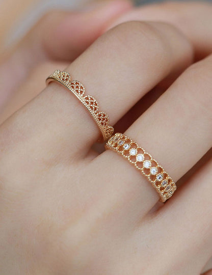 Lace Hollow Rhinestone Vintage Rings