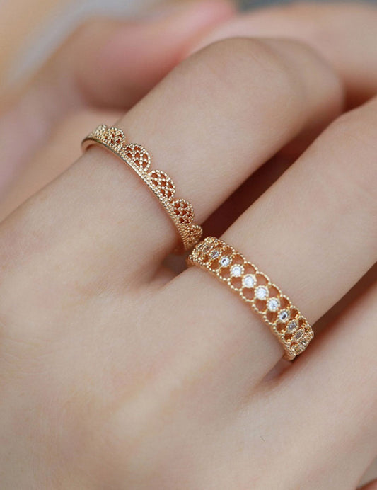 Lace Hollow Rhinestone Vintage Rings