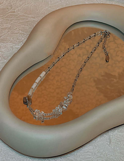 Cute Crystal  Shell Beaded Choker Necklace