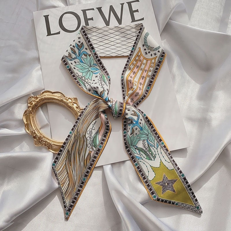 Tarot Pattern Slim Long Hair Scarf